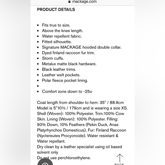 Mackage Kay-F down winter coat with signature fur collar NWT - Picture 12 of 13